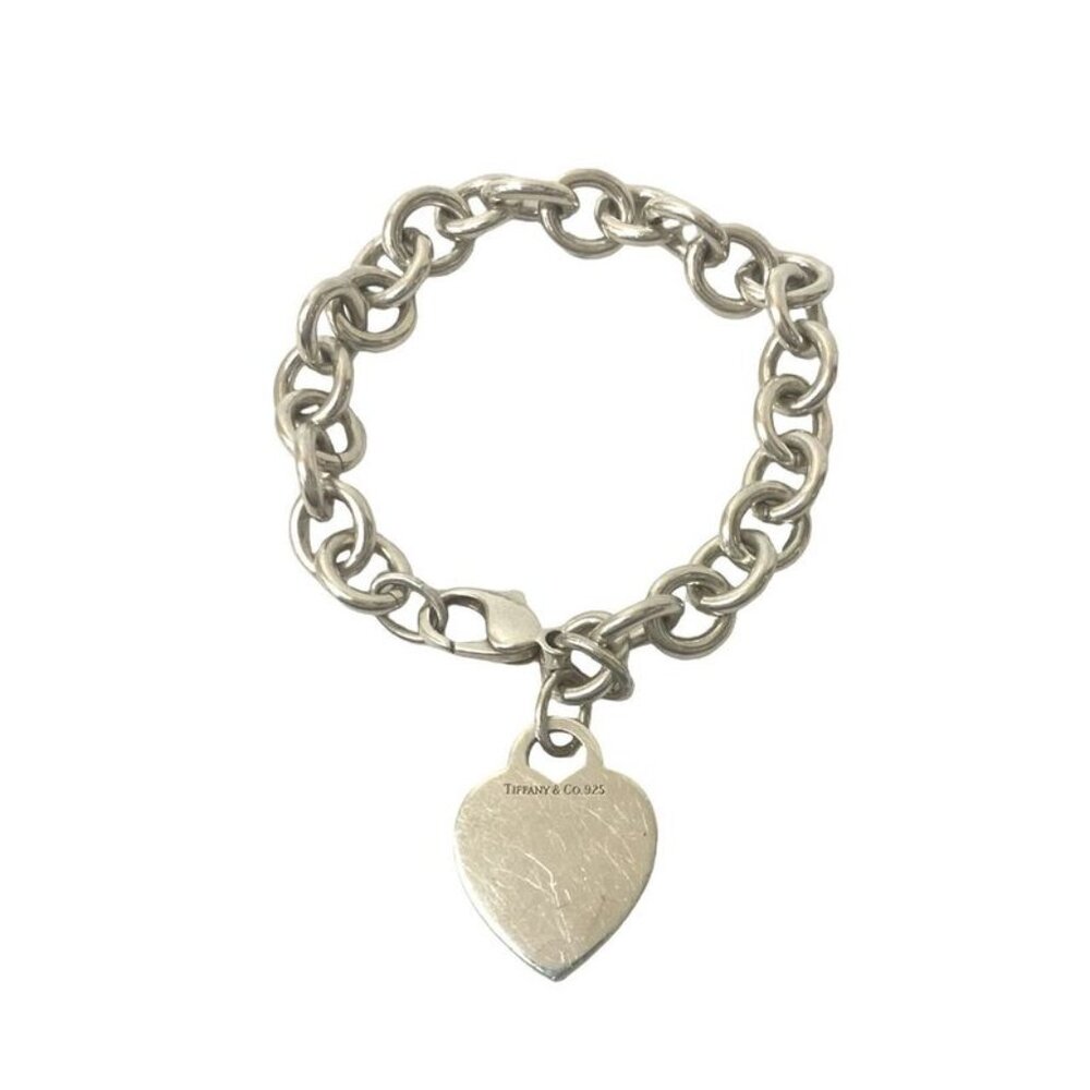 ★SOLD★ Tiffany & Co. Heart Tag Chain Bracelet Bangle s - Picture 4 of 6